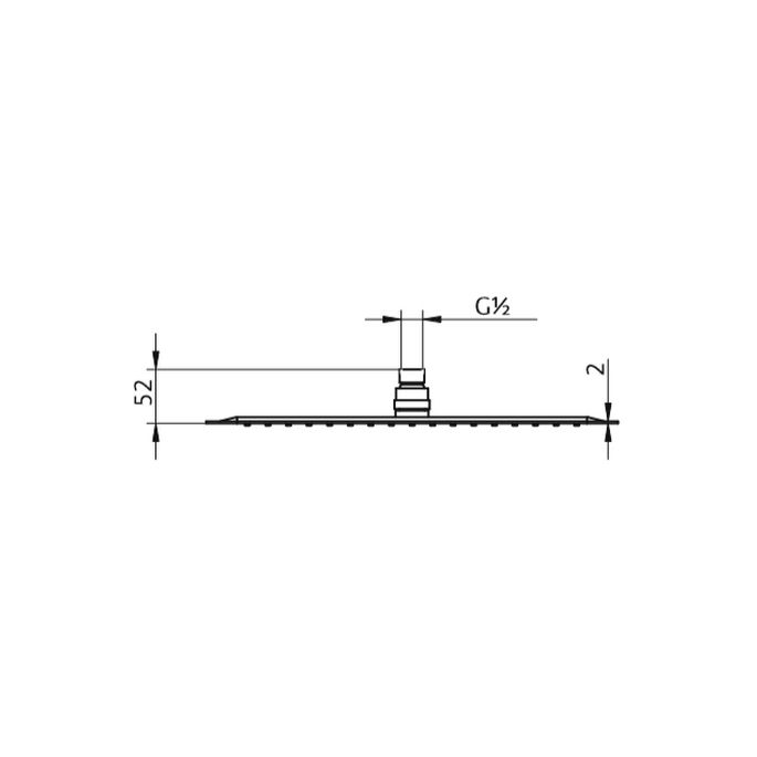 HSK Shower & Co! 1100057 hoofddouche vierkant super-vlak 400x400x2mm RVS gepolijst