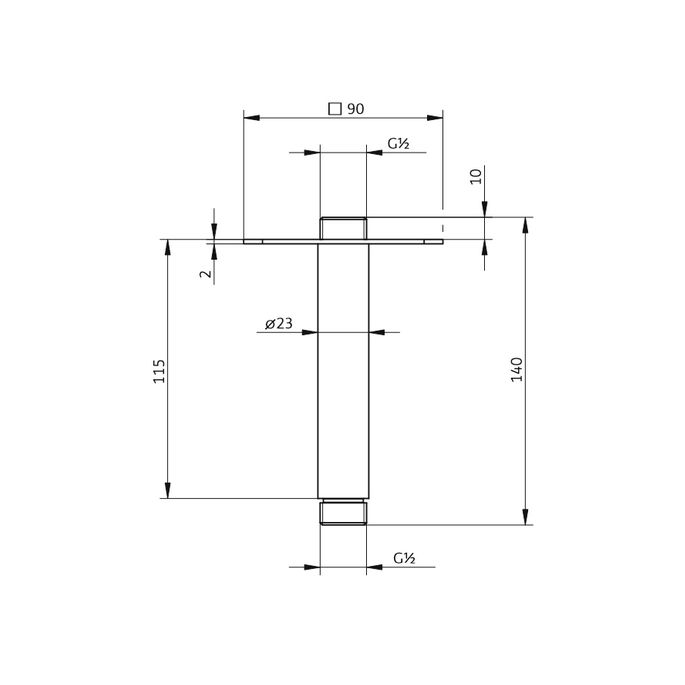 HSK Shower & Co! 1180006 plafonduitloop met afdekplaat Softcube 140mm chroom