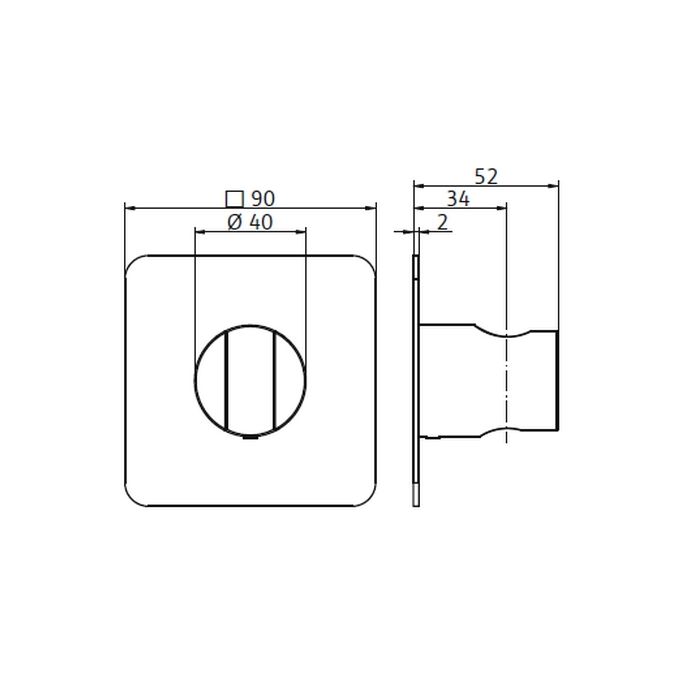 HSK Shower & Co! 1180019 wandhouder Softcube chroom