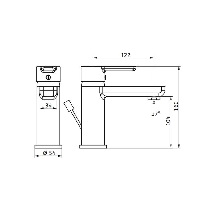 HSK Shower & Co! 1180031 wastafelkraan Softcube chroom