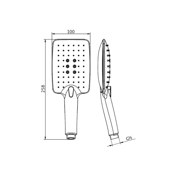 HSK Shower & Co! 1180169 design handdouche AquaSwitch Softcube zonder doucheslang chroom