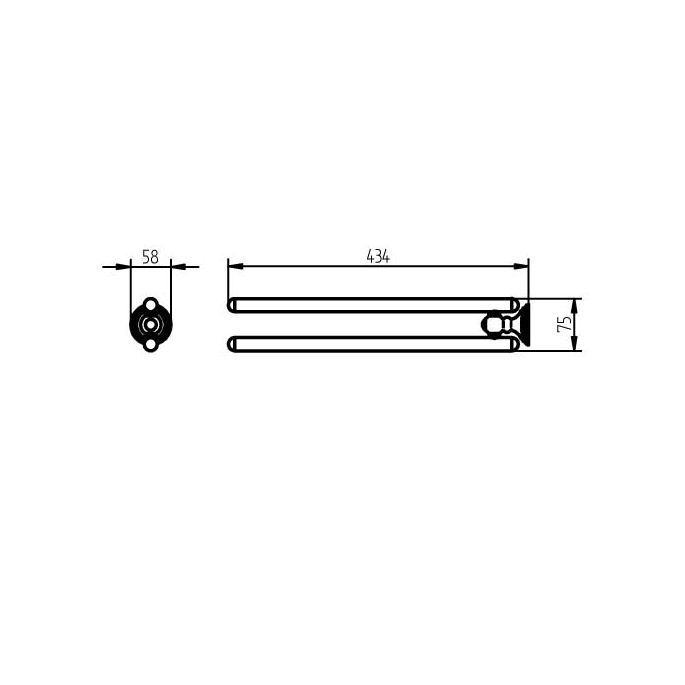 Haceka Allure 1126178 2-lids handdoekhouder 430mm chroom