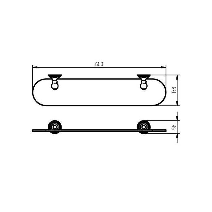 Haceka Allure 1208471 planchet 600mm helder glas/ RVS geborsteld