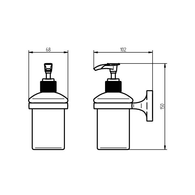 Haceka Aspen 1114262 zeepdispenser gesatineerd glas/ chroom