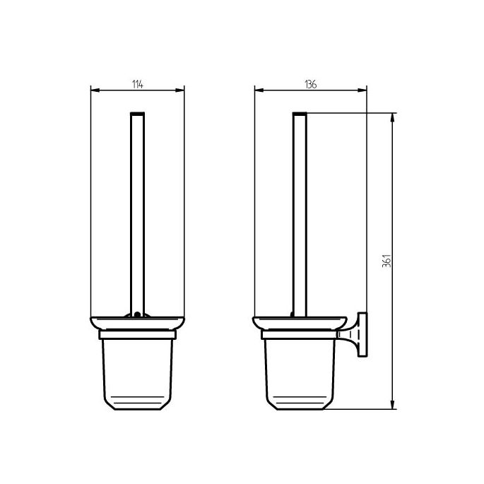 Haceka Aspen 1209513 closetborstel gesatineerd glas/ mat zwart