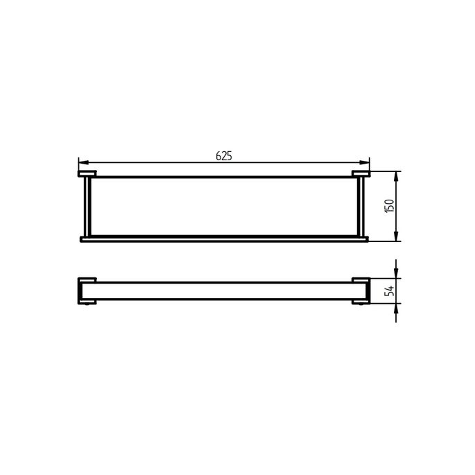 Haceka Edge 1143807 planchet 600mm gesatineerd glas/chroom