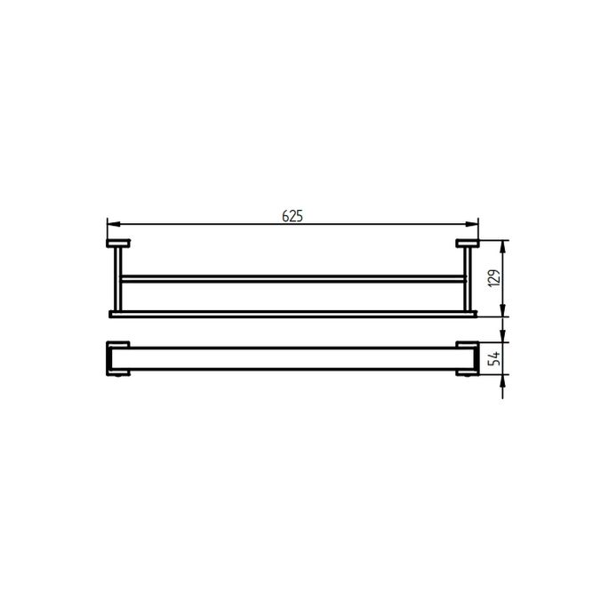 Haceka Edge 1143820 dubbele handdoekhouder 60cm chroom