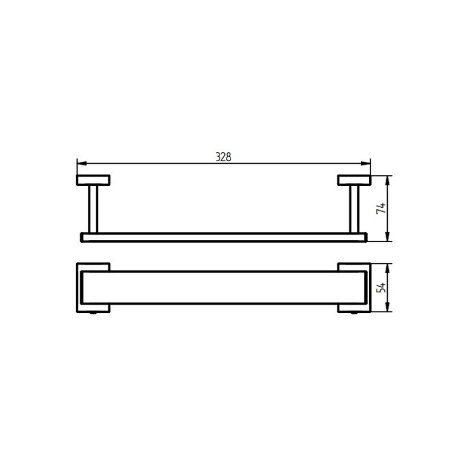 Haceka Edge 1144826 gastenhanddoekhouder 30cm chroom