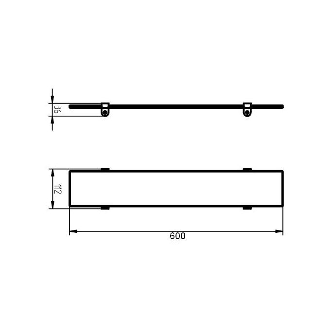 Haceka Ixi 1111956 planchet 600mm gesatineerd glas/ RVS geborsteld