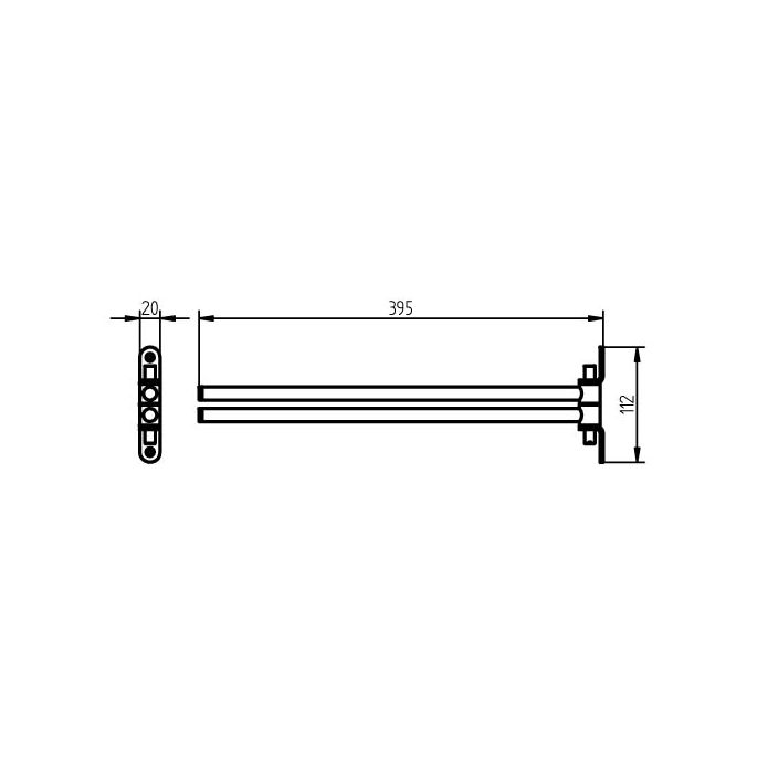 Haceka Ixi 1115793 2-lids handdoekhouder 395mm RVS geborsteld