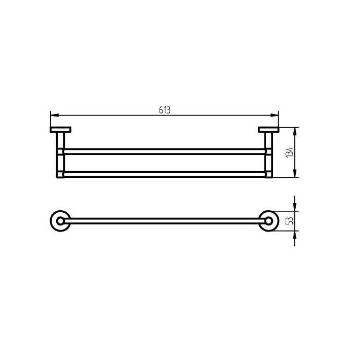 Haceka Kosmos Tec 1117184 handdoekhouder dubbel 60cm RVS geborsteld