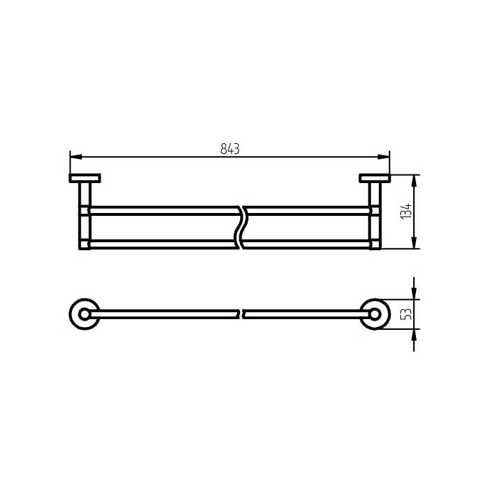 Haceka Kosmos Tec 1119687 handdoekhouder dubbel 80cm RVS geborsteld