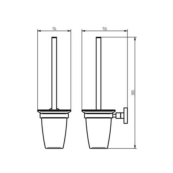 Haceka Kosmos Tec 1121971 closetborstel gesatineerd glas/ RVS geborsteld