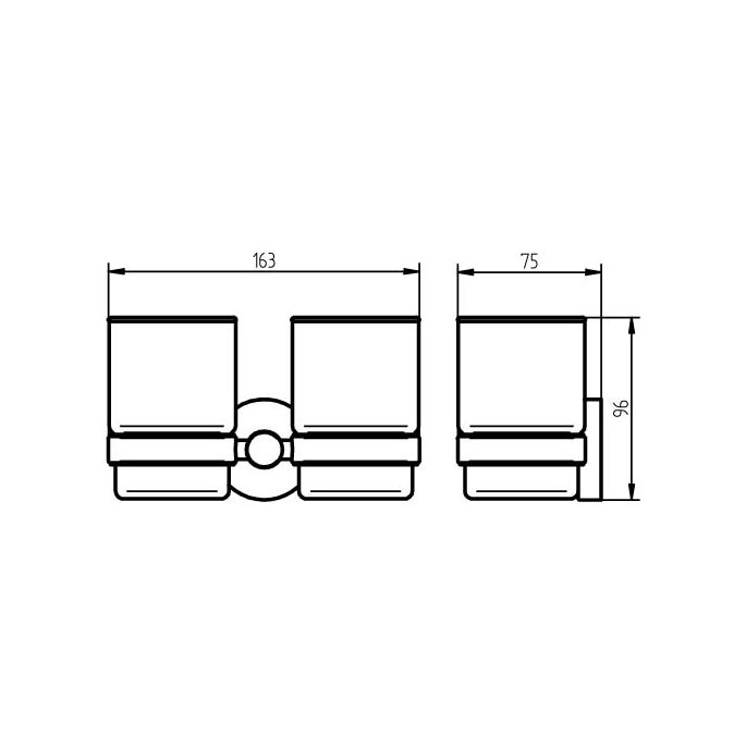 Haceka Kosmos Wit 1145587 dubbele glashouder gesatineerd glas/ wit