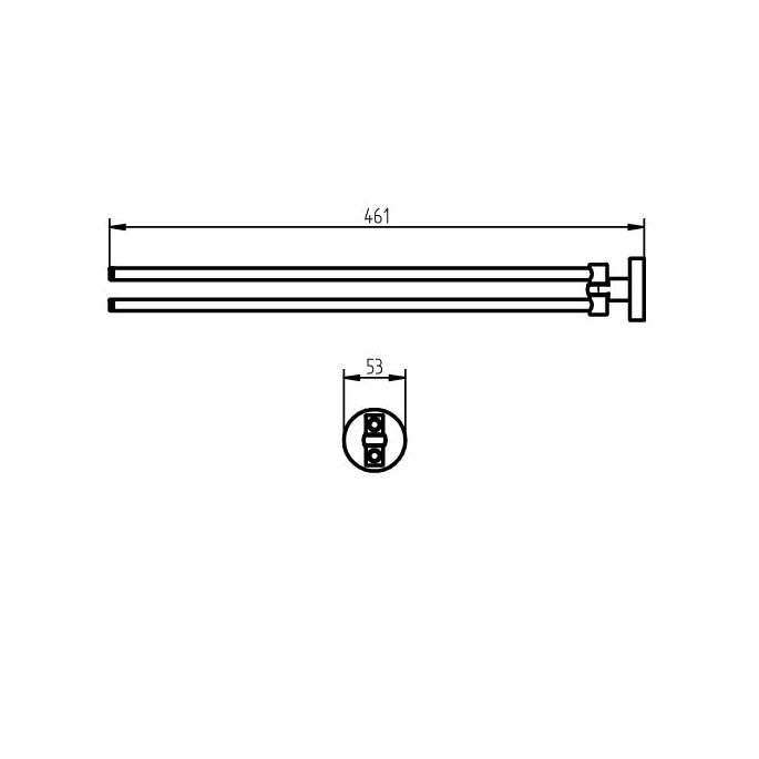 Haceka Kosmos Wit 1145589 2-lids handdoekhouder 460mm wit