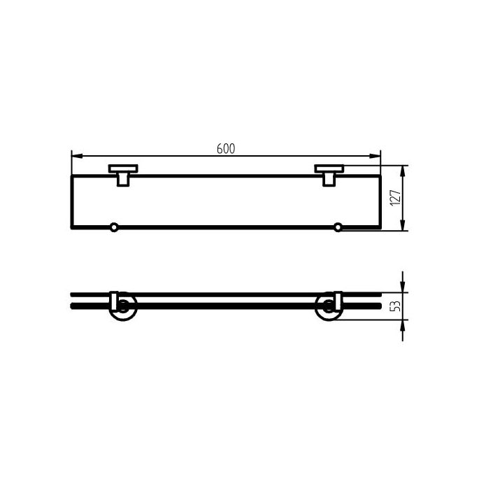 Haceka Kosmos Zwart 1144590 planchet 600mm gesatineerd glas/ zwart