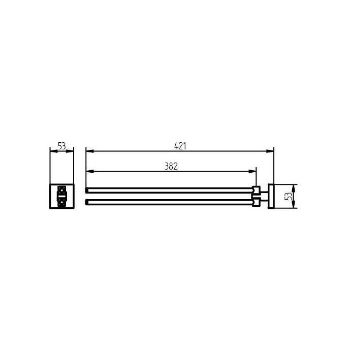 Haceka Mezzo Tec 1113985 2-lids handdoekhouder 420mm RVS geborsteld