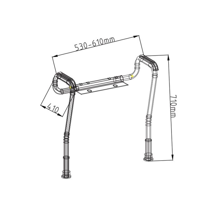 Handicare (Linido) 10540 toiletsteun met hulppoot aluminium/ kunststof wit