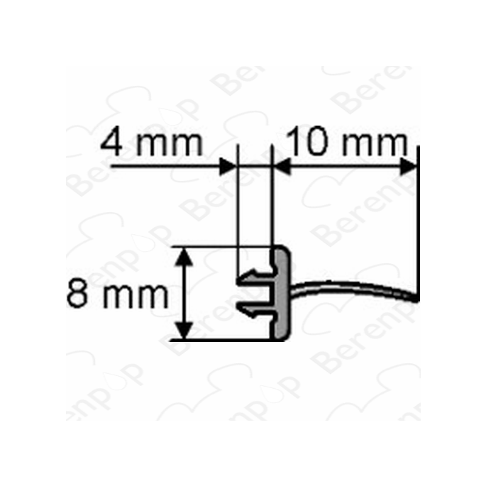 Huppe universeel 070041 segmentafdichtingsprofiel glas, 190cm *niet meer leverbaar*