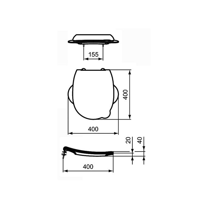 Ideal Standard Contour 21 Schools S453301 toiletzitting met deksel wit