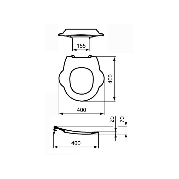 Ideal Standard Contour 21 Schools S454236 toiletzitting zonder deksel blauw