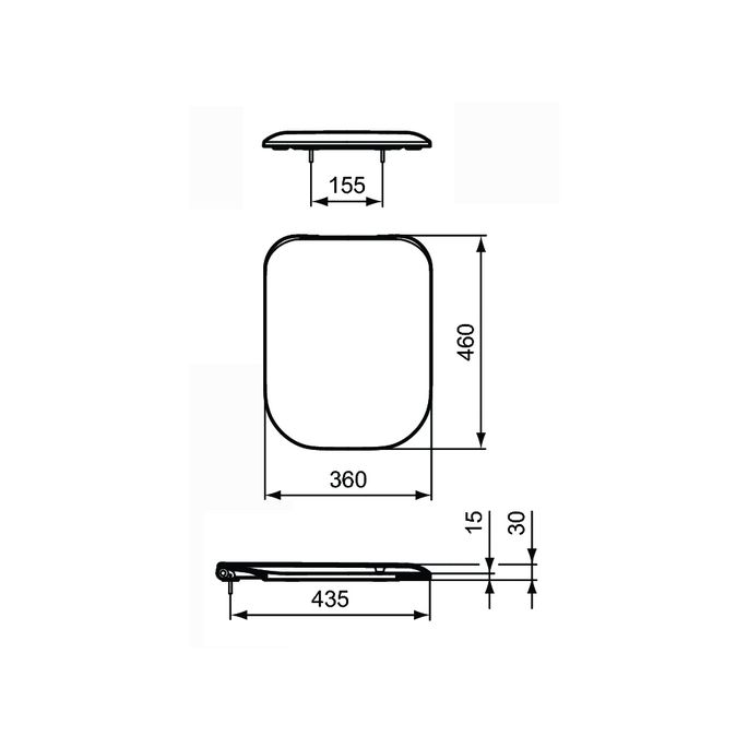 Ideal Standard Tonic II K706501 toiletzitting met deksel wit