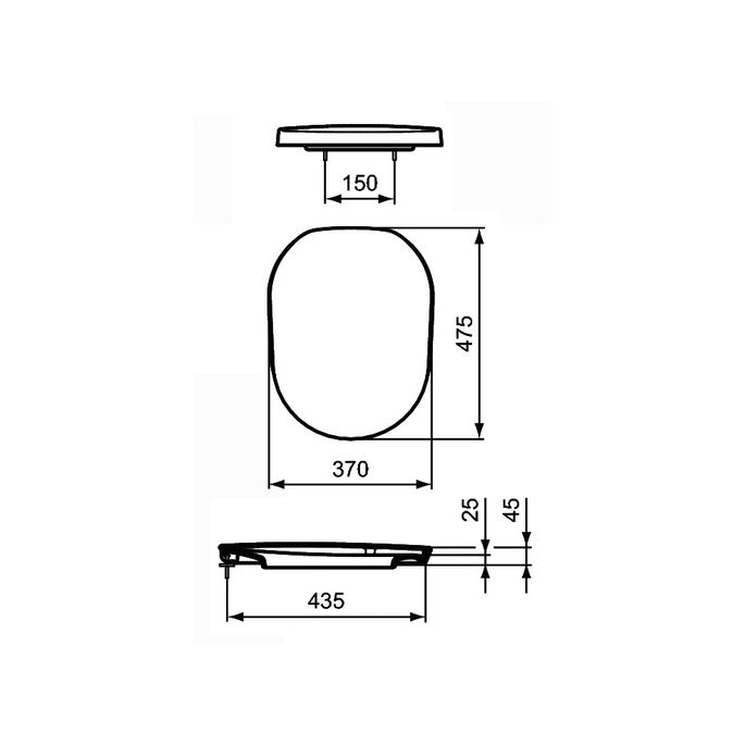 Ideal Standard Tonic K704701 toiletzitting met deksel wit