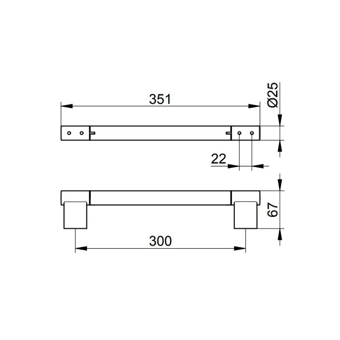 Keuco Collectie Plan 14907170000 handgreep 300mm aluminium zilver-geëloxeerd/ verchroomd