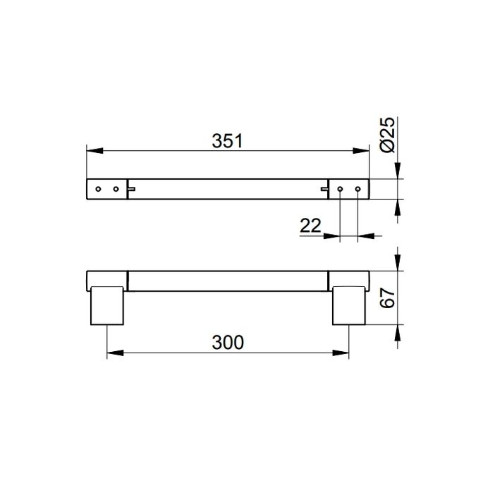 Keuco Collectie Plan 14907370000 handgreep 300mm zwart mat