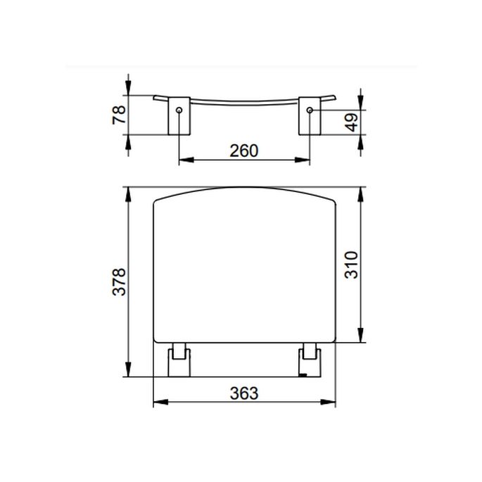 Keuco Collectie Plan 14980010037 klapzitting verchroomd/ zwartgrijs (RAL 7021)