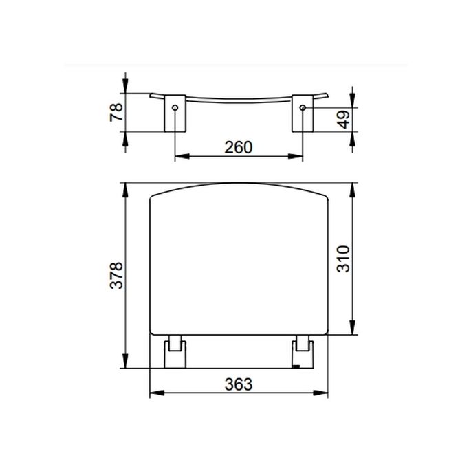 Keuco Collectie Plan 14980070037 klapzitting roestvrij staal/ zwartgrijs (RAL 7021)