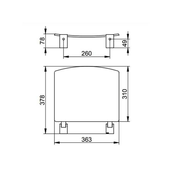 Keuco Collectie Plan 14980170038 klapzitting aluminium zilver-geëloxeerd/ lichtgrijs (RAL 7035)