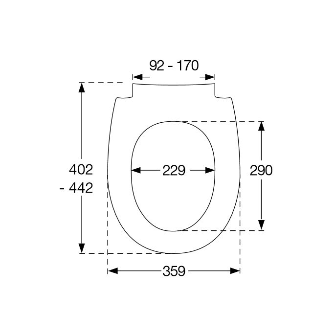 Pressalit Sway Uni 970000-D05999 toiletzitting met deksel wit