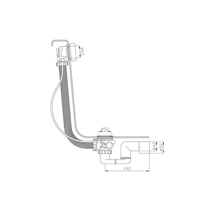 Pure BB121-WI luxury bath drain / overflow combination matt white