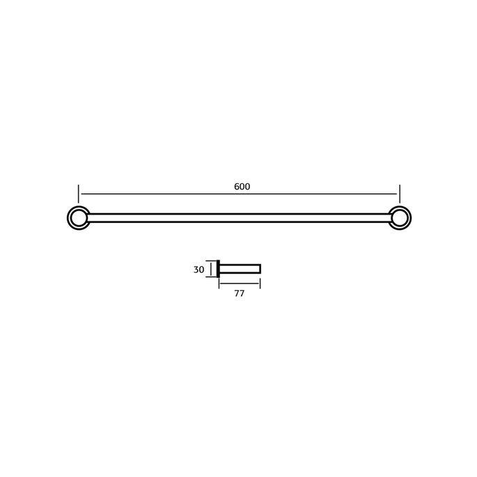 Pure RVS 316 Serie RV1010 handdoekhouder dubbel 60cm RVS geborsteld