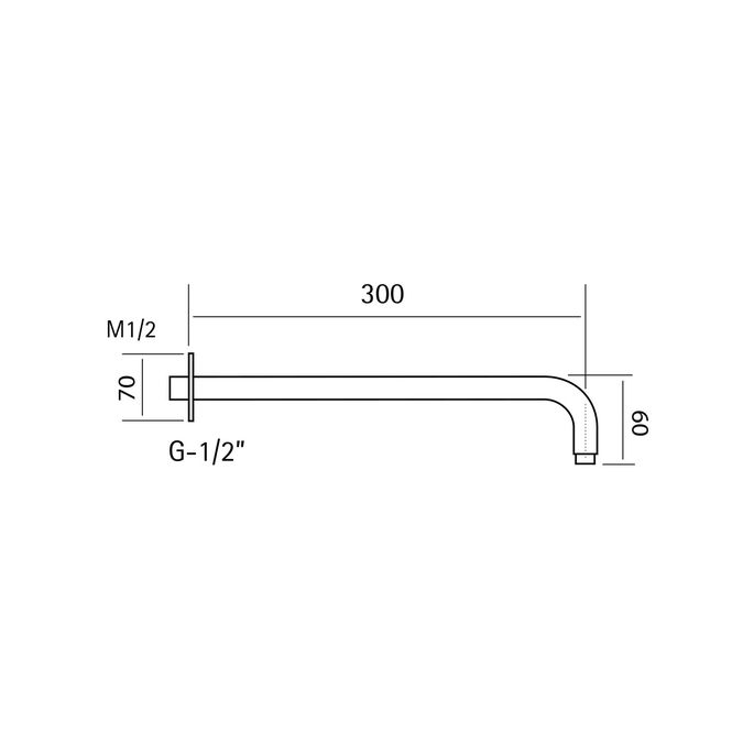 Pure RVS 316 Serie RV3540 wandarm 300mm RVS geborsteld