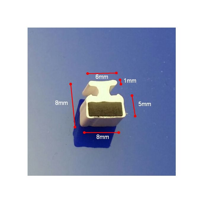 Sealskin Duka 3000 GUMH040 magneet inschuifprofiel verticaal voor plaatsing in metalen profiel