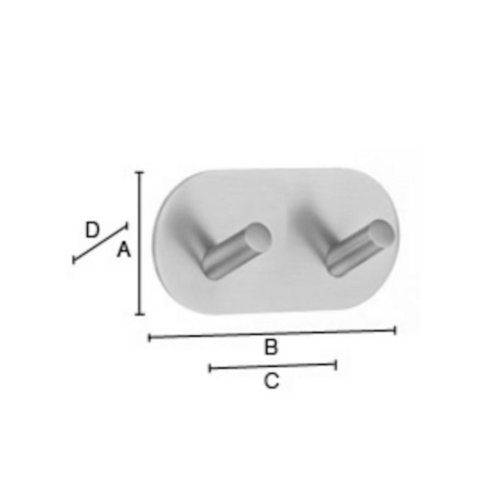 Smedbo Beslagsboden BB1091 design haken dubbel mat zwart edelstaal