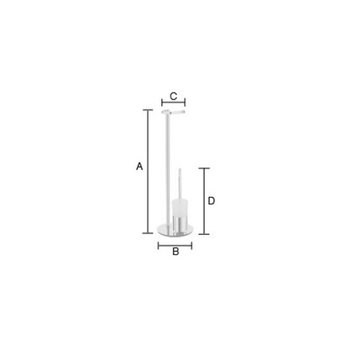 Smedbo Outline FK312P toiletborstelgarnituur met toiletrolhouder standaard chroom