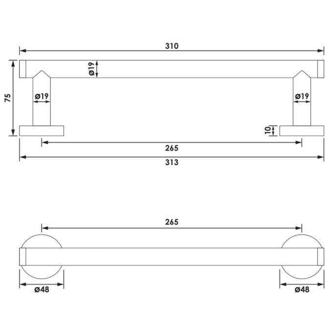 Brauer 5-CE-219 handdoekrek 30cm chroom