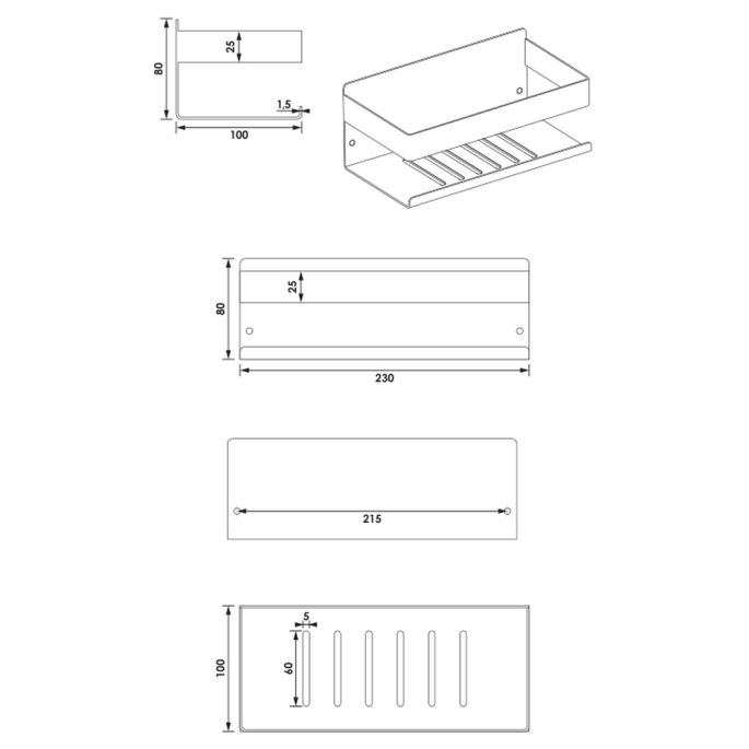 Brauer 5-CE-224 doucherek 23cm chroom