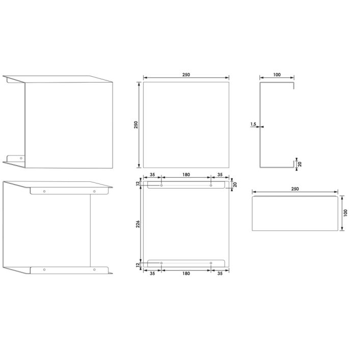 Brauer 5-CE-227 opbouwnis met verborgen opbergruimte chroom