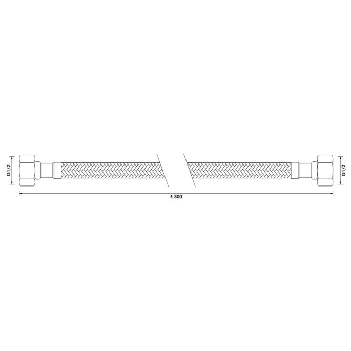 Brauer 5-CE-319 flexibele aansluitslang gevlochten 300 mm chroom