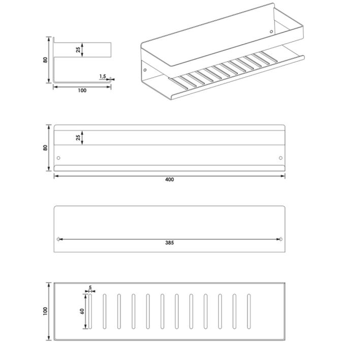 Brauer 5-GK-225 doucherek 40cm koper geborsteld pvd