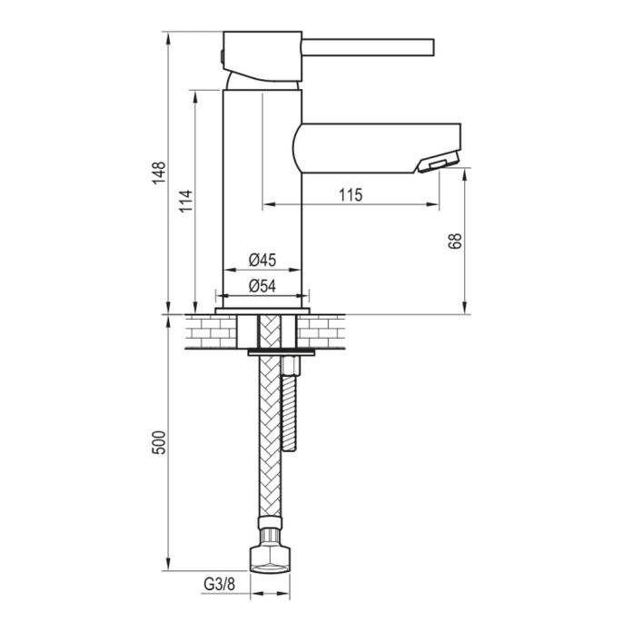 Brauer Edition 5-CE-001-HD3 lage opbouw wastafelmengkraan model C chroom