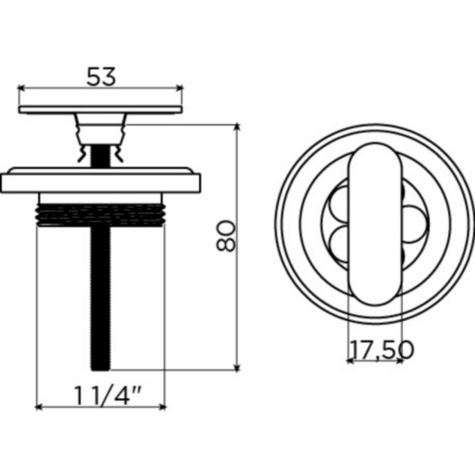 Clou CL1060300082 afvoerplug en sifonaansluiting t.b.v. Flush en First fonteinen goud geborsteld PVD