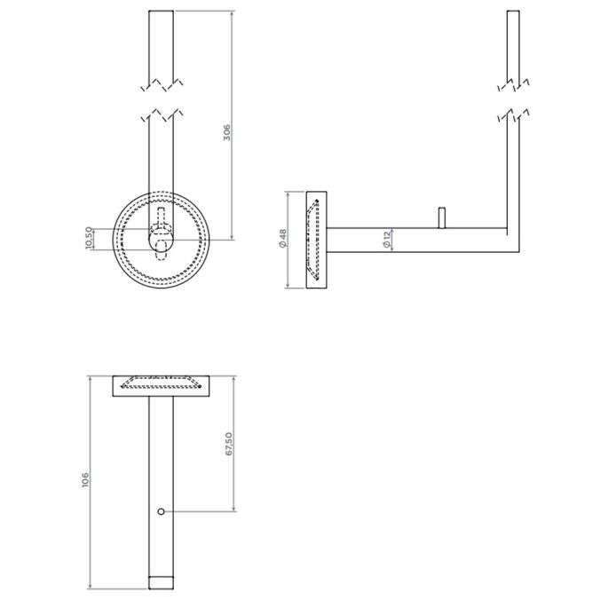 Clou Flat CL090203541 reserverolhouder rvs geborsteld