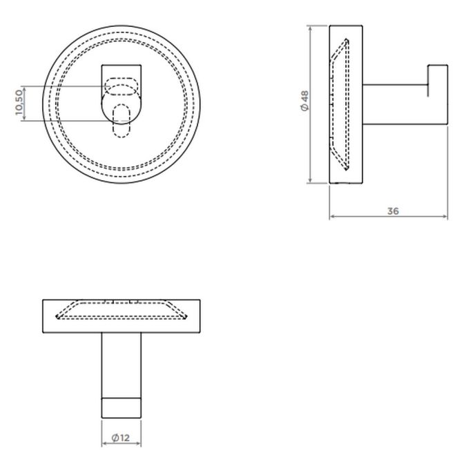 Clou Flat CL090206484 set van 2 stuks kledinghaak gunmetal geborsteld PVD