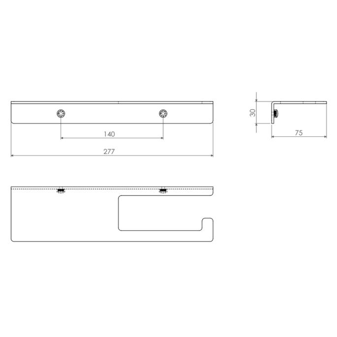 Clou Fold CL/09.04028.82 toiletrolhouder met planchet goud geborsteld PVD