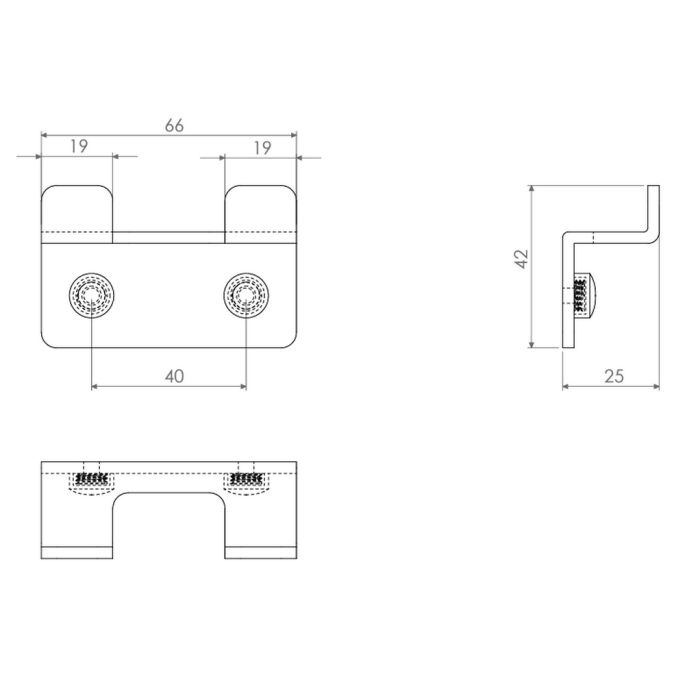 Clou Fold CL090406620 dubbele kledinghaak mat wit